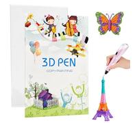 3D Pen Printing Drawing Book with Reusable Colorful 40 Patterns, 3D Graffiti Stencils Book with Temperature Resistant a Clear Plate