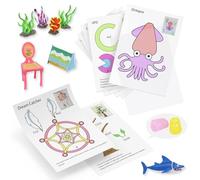 3D Pen Printing Template, 20 Sheets 3D Printer Drawing Graffiti, 3D Painting Paper Stencils with a PVC Transparent Board, for Kids Christmas Birthday DIY Gifts, Vomika