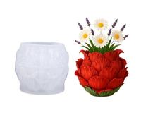 3D Peony Petal-Shaped Pots Silicone Mold, DIY Light Luxury Style Flower Pot to Create A Romantic Corner for Your Desktop
