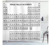 3D Periodic Table Shower Curtain, Chemical Elements Bathroom Curtain Polyester Fabric Waterproof Shower Curtains, Shower Curtain Mould Proof with 8 Hooks, 150 x 180 cm 5531-FG