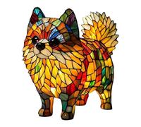 3D Pet Animal Lamp Stained Glass, Cute Dog Cat Kitty Cattle LED Night Light Gift for Pet Lovers, Retro Stained Resin USB Powered Bedside Nightlight Bedroom Kids' Room Nursery Home Decor (K)
