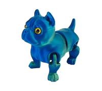 3D Pet Model Toy, Small Dog Figure, Stress, blue green, B | 3D Printed Dog Toy Colourful Animal Child Toy for Teeth Exercise and Stress Management with Lying and Standing
