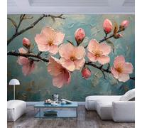 3D Photo Mural Wallpaper Pink cherry blossoms on branch modern style Pink cherry blossoms on branch modern styleBedroom Sofa Tv Backdrop 3D 3D Living Room The Wall For Bedroom Effect Wall Photo