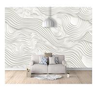 3D Photo Self-Adhesive Wallpaper Abstract Curve Texture White 100x70cm Wall Art Posters Stickers for Living Room Tv Sofa Theme Hotel Corridor Background Painting