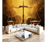 3D Photo Wall Mural Vintage Scales Justice Non-Woven Wallpape Europe Classical Decoration Poste Premium Photo Wallpaper Wall Art for Living Room Bedroom W366xH254 30f417