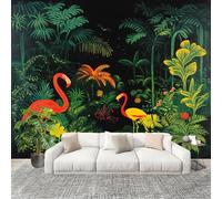 3D Photo Wallpape 200x140cm Green Wall Mural Non-Woven Panoramic Poster Home Decoration Wallpaper Jungle Animals and Plants Murals for Living Room Bedroom Lounge Office