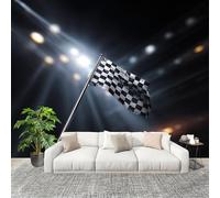 3D Photo Wallpape 250x175cm Sports Competition Flag Wall Mural Non-Woven Panoramic Poster Home Decoration Wallpaper Grey Murals for Living Room Bedroom Lounge Office