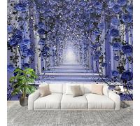 3D Photo Wallpape 300x210cm Dream Corridor Florals Wall Mural Non-Woven Panoramic Poster Home Decoration Wallpaper Lavender Murals for Living Room Bedroom Lounge Office