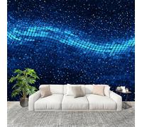 3D Photo Wallpape 300x210cm Science Fiction The Starry Sky Geometry Wall Mural Non-Woven Panoramic Poster Home Decoration Wallpaper Dark Blue Murals for Living Room Bedroom Lounge Office