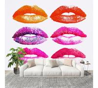 3D Photo Wallpape 350x256 cm Lips Printed Pattern Wall Mural Non-Woven Panoramic Poster Home Decoration Wallpaper White Murals for Living Room Bedroom Lounge Office