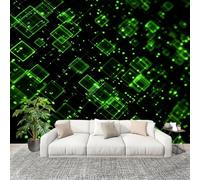 3D Photo Wallpape 350x256 cm Modern Geometric Blocks Wall Mural Non-Woven Panoramic Poster Home Decoration Wallpaper Black Murals for Living Room Bedroom Lounge Office