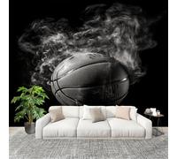 3D Photo Wallpape 350x256 cm Sports Basketball Pattern Wall Mural Non-Woven Panoramic Poster Home Decoration Wallpaper Black Murals for Living Room Bedroom Lounge Office