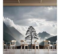3D Photo Wallpaper A Lone Tree Mountain Range Wall Mural Decoration Poste Nordic Style Natural Style Premium Non-Woven Wall Mural Wallpaper Wall Art for Living Room Bedroom W400xH280 25f292