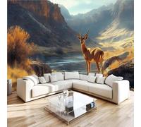3D Photo Wallpaper African Antelope Canyon Animals Wall Mural Decoration Poste Premium Non-Woven Wall Mural Wallpaper Wall Art for Living Room Bedroom Children's Room W250xH175 7yf442