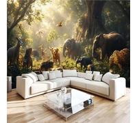 3D Photo Wallpaper Animals Forests Rivers Wall Mural Decoration Poste Premium Non-Woven Wall Mural Wallpaper Wall Art for Living Room Bedroom Children's Room Office W250xH175cm 1yf178