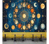 3D Photo Wallpaper Astronomy Cosmology Retro Wall Mural Decoration Poste Premium Non-Woven Wall Mural Wallpaper Wall Art for Living Room Bedroom Children's Room Office W366xH254 4yf95