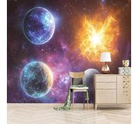 3D Photo Wallpaper Brilliant Nebula 200(W) x140(H) cm Wall Mural The Wonders of Space Non-Woven Peel and Stick Self-Adhesive Large Poster Living Room Bedroom Tv Background Wall