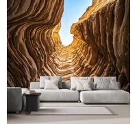 3D Photo Wallpaper Canyon 366x254 cm Art Wall Mural Non-Woven Small 3D Panoramic Poster Architecture Landscape Mural Wallpaper Poster TV Background Decoration for Living Room Bedroom R193