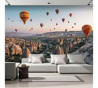 3D Photo Wallpaper Cappadocia-Style Valley Print Wall Murals, Hot Air Balloon Non-Woven Wall Mural, Decoration Poster Picture Design Modern Mural 350x256 cm (WxH) for livingroom Kids Bedroom 13U1-183
