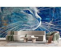3D Photo Wallpaper Cat Abstract Wall Mural Decoration Poste Celestial Wind Premium Non-Woven Wall Mural Wallpaper Wall Art for Living Room Bedroom W366xH254 17yf151