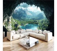 3D Photo Wallpaper Caves Hidden Realms Wall Mural Decoration Poste Lakes Scenery Premium Non-Woven Wall Mural Wallpaper Wall Art for Living Room Bedroom W400xH280 11yf33