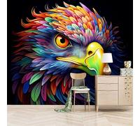 3D Photo Wallpaper Color Eagle Head Painting-A 500(W) x280(H) cm Wall Mural Animal Bird Non-Woven Peel and Stick Self-Adhesive for Living Room Bedroom Dining Hotel