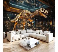 3D Photo Wallpaper Dinosaur Print Wall Murals, Museum Retro Non-Woven Wall Mural, Decoration Poster Picture Design Modern Mural 400x280 cm (WxH) for livingroom Kids Bedroom W-94