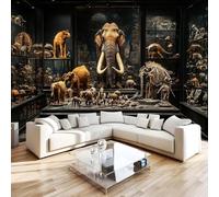3D Photo Wallpaper Elephant Print Wall Murals, Museum Retro Non-Woven Wall Mural, Decoration Poster Picture Design Modern Mural 200x140 cm (WxH) for livingroom Kids Bedroom W-140