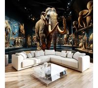 3D Photo Wallpaper Elephant Print Wall Murals, Museum Retro Non-Woven Wall Mural, Decoration Poster Picture Design Modern Mural 200x140 cm (WxH) for livingroom Kids Bedroom W-40