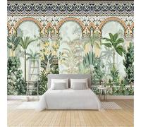 3D Photo Wallpaper Exotic Tropical Palace Wall Mural Decoration Poste European Style Understated Luxury Premium Non-Woven Wall Mural Wallpaper Wall Art for Living Room Bedroom W250xH175 27f113