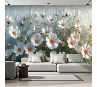 3D Photo Wallpaper Flowers Print Wall Murals, Summer Minimalism Non-Woven Wall Mural, Decoration Poster Picture Design Modern Mural 350x256 cm (WxH) for livingroom Kids Bedroom 30U-3