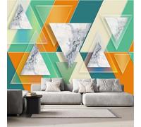 3D Photo Wallpaper Geometric Patterns Print Wall Murals, Colorful Minimalist Non-Woven Wall Mural, Decoration Poster Picture Design Modern Mural 250x175 cm (WxH) for livingroom Kids Bedroom 7U-11