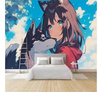 3D Photo Wallpaper Girl Anime Wall Mural Decoration Poste Japan Style Premium Non-Woven Wall Mural Wallpaper Wall Art for Living Room Bedroom W500xH280 19yf321