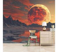3D Photo Wallpaper Huge Cosmic Planet 300(W) x210(H) cm Wall Mural Starry Sky Embellishment Non-Woven Peel and Stick Self-Adhesive for Living Room, Bedroom, Kids Room, Office