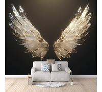3D Photo Wallpaper Ice Carved Wings 150(W) x105(H) cm Wall Mural Creative Fantasy Art Non-Woven Peel and Stick Self-Adhesive Home Decoration Bedroom Kitchen Wall Paper