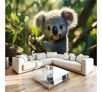3D Photo Wallpaper Koala Forest Wall Mural Decoration Poste Wild Animals Premium Non-Woven Wall Mural Wallpaper Wall Art for Living Room Bedroom W366xH254 11yf291