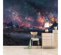 3D Photo Wallpaper Lake and Starry Sky 200(W) x140(H) cm Wall Mural Fantastic Natural Scenery Non-Woven Peel and Stick Self-Adhesive Large Poster Living Room Bedroom Tv Background Wall