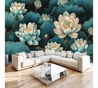 3D Photo Wallpaper Lotus Wall Mural Decoration Poste Nature Zen Premium Non-Woven Wall Mural Wallpaper Wall Art for Living Room Bedroom W300xH210 19yf387