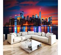 3D Photo Wallpaper Manhattan New York City Architecture Wall Mural Decoration Poste Premium Non-Woven Wall Mural Wallpaper Wall Art for Living Room Bedroom Children's Room Office W350xH256 3yf206