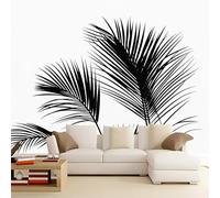 3D Photo Wallpaper Mural - Minimalist Plants Palm Leaves Indoor Luxury Wall Painting for Living Room, Black Eco-Friendly Home Decor Wallpaper Decoration Poster 400 x 280 cm (W x H)