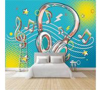 3D Photo Wallpaper Music Musical Notes Wall Mural Decoration Poste Dynamic Trendy Premium Non-Woven Wall Mural Wallpaper Wall Art for Living Room Bedroom W250xH175 26f358
