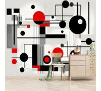 3D Photo Wallpaper Non-Woven Wall Mural Abstract Geometric Lines Circle | Black RetroLarge Wall Mural for Bedroom, Living Room, Children's Room, Home Decoration,TV Decoration Poster-500x280cm