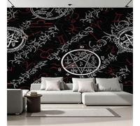 3D Photo Wallpaper Norse Mythology Modern Wall Mural Non-Woven Poster 400x280 cm Runes Mystery Wall Art Wallpaper Decoration for TV Background Living Room Bedroom R-310