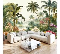 3D Photo Wallpaper Palm Trees Modern Wall Mural Non-Woven Poster 200x140 cm Plants Flowers Wall Art Wallpaper Decoration for TV Background Living Room Bedroom R-425