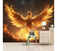 3D Photo Wallpaper Phoenix Nirvana 366(W) x256(H) cm Wall Mural Myths and Legends Non-Woven Peel and Stick Self-Adhesive Poster Decoration for Bedroom Living Room Corridor