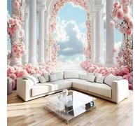3D Photo Wallpaper Roman Columns Floral Romance Wall Mural Decoration Poste Premium Non-Woven Wall Mural Wallpaper Wall Art for Living Room Bedroom Children's Room Office W500xH280cm 2yf113