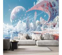 3D Photo Wallpaper Sci-fi Planet Print Wall Murals, Mysterious Realm Dreamlike Non-Woven Wall Mural, Decoration Poster Picture Design Modern Mural 250x175 cm (WxH) for livingroom Kids Bedroom 9U-1