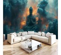 3D Photo Wallpaper Sea of Clouds Statue Wall Mural Decoration Poste Mystery Zen Premium Non-Woven Wall Mural Wallpaper Wall Art for Living Room Bedroom W350xH256 18yf283