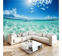 3D Photo Wallpaper Seascape Kite Flying Surfing Wall Mural Decoration Poste Landscape Premium Non-Woven Wall Mural Wallpaper Wall Art for Living Room Bedroom W300xH210 11yf331