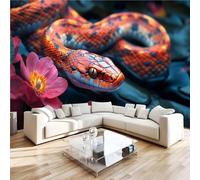 3D Photo Wallpaper Snakes Animals Flowers Wall Mural Decoration Poste Premium Non-Woven Wall Mural Wallpaper Wall Art for Living Room Bedroom Children's Room Office W500xH280cm 2yf1265